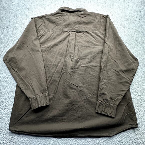 Woolrich Cotton Twill Long Sleeve Shirt Men XXL Pocket Roll-Tab Button Down 6418 - Picture 7 of 11